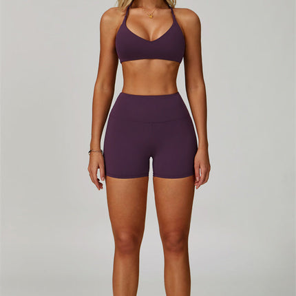 The Bold Cross Back Sports Bra Shorts 2-Piece Set