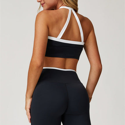 The Quest Cross Back Crop Top Flared Leggings 2-Piece Set