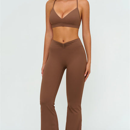 The Lushness Y-Back Sports Bra Flared Leggings 2-Piece Set