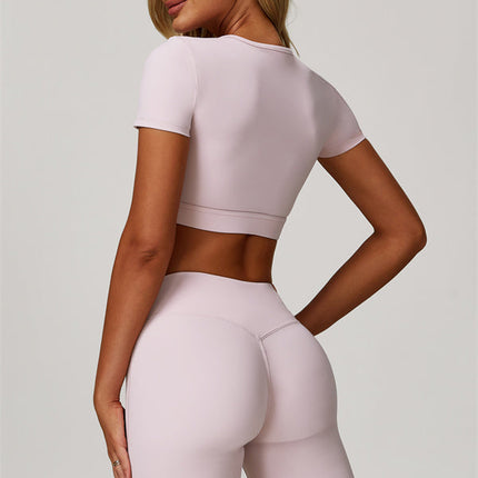 The Lavish Cut-out Crop Top Flared Leggings 2-Piece Set