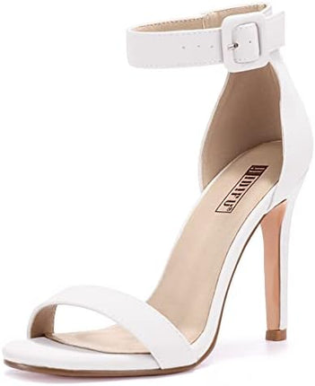 Women's Dressy Stiletto Heeled Sandals – Open Toe Ankle Strap Heels for Wedding, Party, or Homecoming