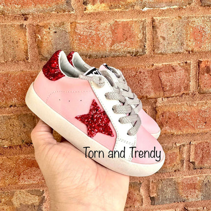Pink and Red Star Sneakers Monkey