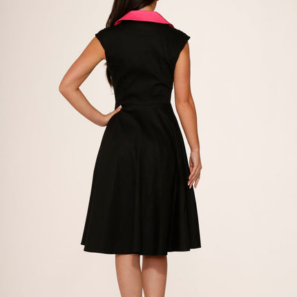 3311 Black Pink Diablo Swing Dress