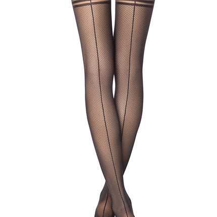 Conte Impress 20 Den - Fantasy Women's Tights with imitation stockings in fine mesh with a seam (17С-80СП)