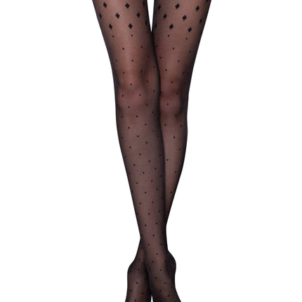 Conte Evening 20 Den - Fantasy Women's Tights with pattern "dots and triangles", imitating stockings (21С-93СП)
