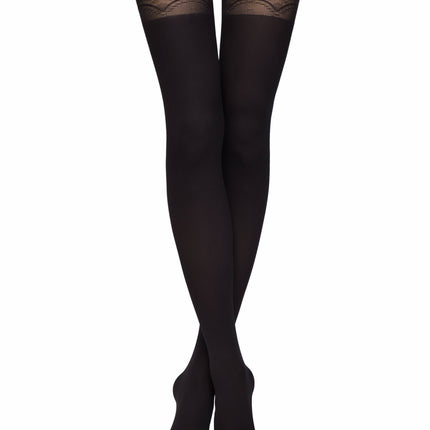 Conte Delight 50 Den - Fantasy Women's Tights with a pattern "imitation stockings with openwork slimming panties" (16С-129СП)