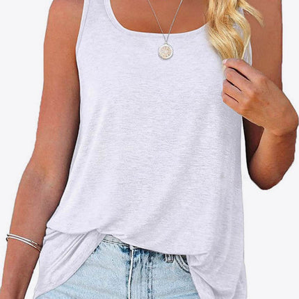 Curved Hem Square Neck Women Tank