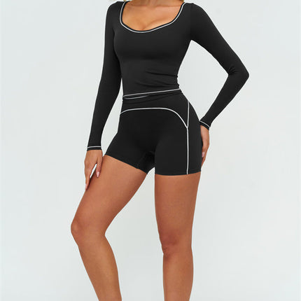 The Amara Long Sleeve T-shirt Shorts 2-Piece Set