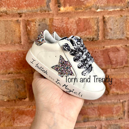I Believe In Magic Multi Glitter Star Sneakers