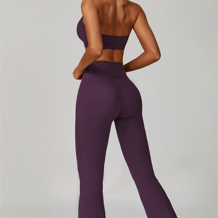 The Bold Halter Sports Bra Flared Leggings 2-Piece Set