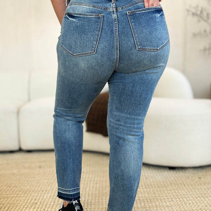 Judy Blue Full Size Mid Rise Rigid Magic Release Hem Women Jeans