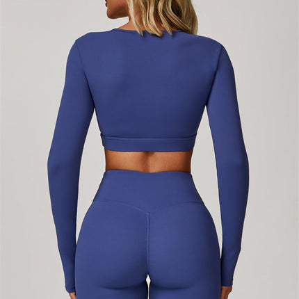 The Lavish Long Sleeve Cut-out Crop Top Leggings 2-Piece Set