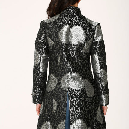 34641 Silver Brocade HiLo Coat