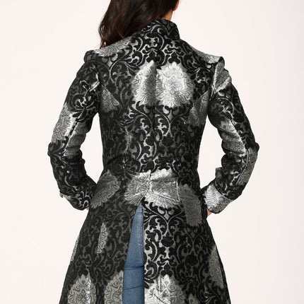 34641 Silver Brocade HiLo Coat
