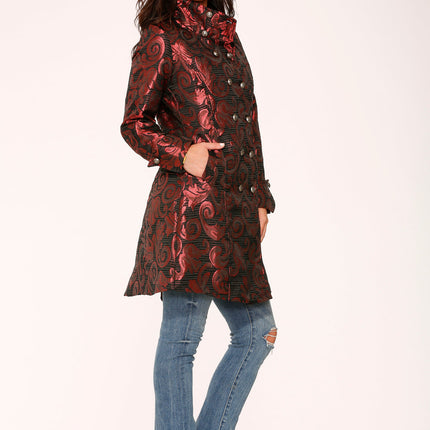 34650 Red Brocade Women's Coat