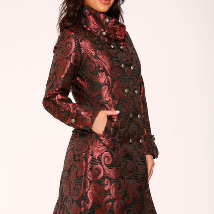 34650 Red Brocade Women's Coat