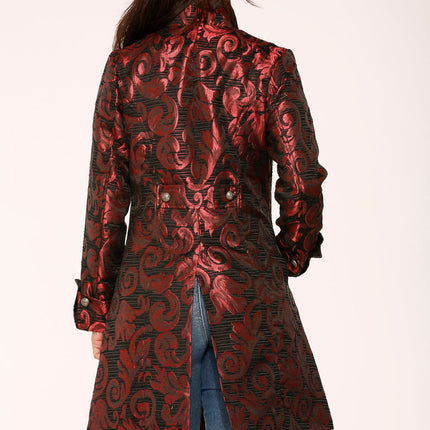 34650 Red Brocade Women's Coat
