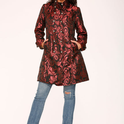 34650 Red Brocade Women's Coat