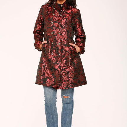 34650 Red Brocade Women's Coat