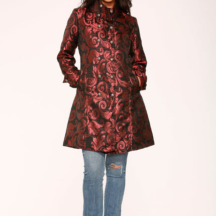 34650 Red Brocade Women's Coat