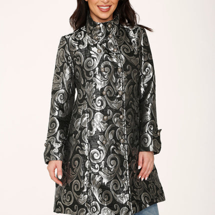 34652 Silver Brocade Womens Coat