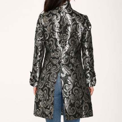 34652 Silver Brocade Womens Coat