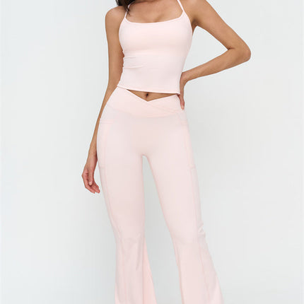 The BoldFit Crop Top Flared Leggings 2-Piece Set