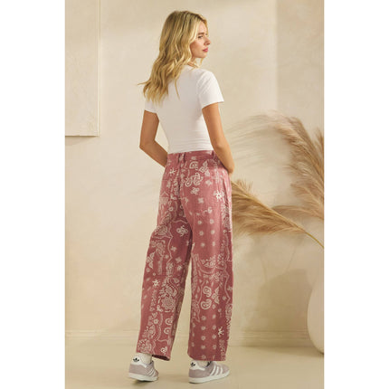 Vintage Pink Paisley Denim