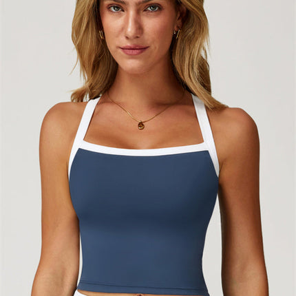 The Quest Cross Back Crop Top Flared Leggings 2-Piece Set