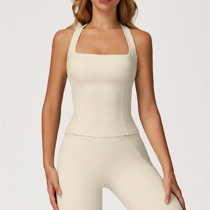 The Glacier Crop Tank Flared Leggings 2-Piece Set