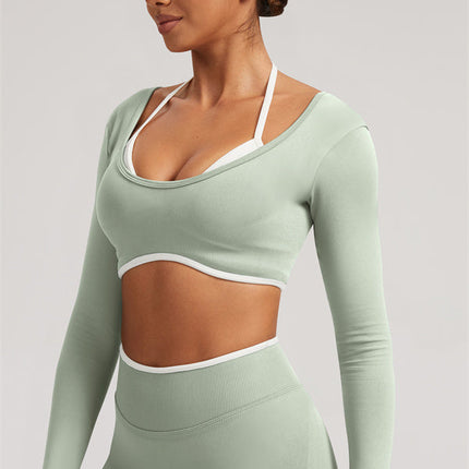 The Elevate Long Sleeve Crop top Shorts 2-Piece Set