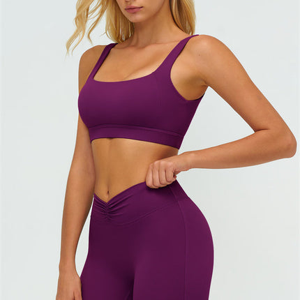 The Lushness V-Back Sports Bra Flared Leggings 2-Piece Set