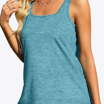 Curved Hem Square Neck Women Tank