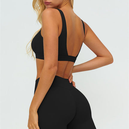 The Lushness V-Back Sports Bra Flared Leggings 2-Piece Set