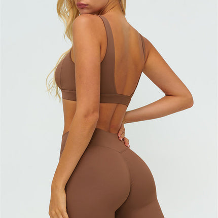 The Lushness V-Back Sports Bra Flared Leggings 2-Piece Set