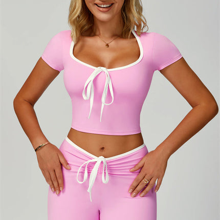 The Skyline Tie Top Flared Leggings Headband 3-Piece Set