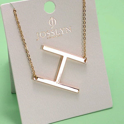 PERSONALIZED LARGE SIDEWAY INITIAL NECKLACE | 80N440