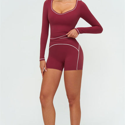 The Amara Long Sleeve T-shirt Shorts 2-Piece Set