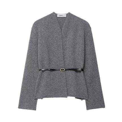 V-neck with waistband jacket