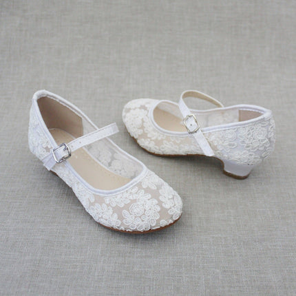 Crochet Lace Mary Jane Heels
