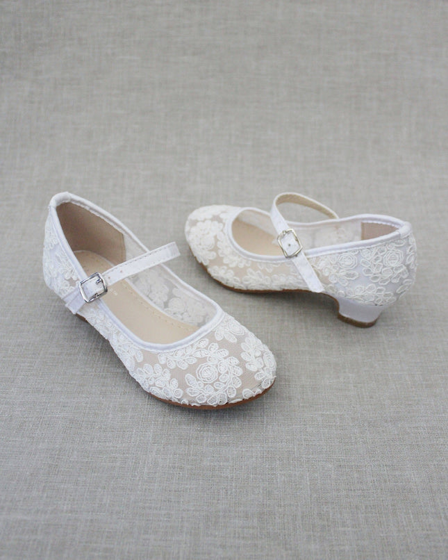 Crochet Lace Mary Jane Heels