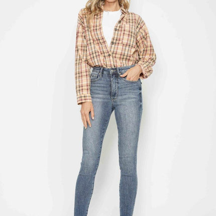 Judy Blue Full Size Tummy Control Contrast Wash Women Skinny Jeans