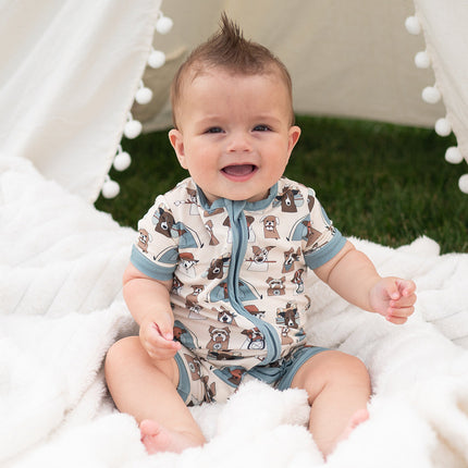 Camp Paws (Romper) - Blue