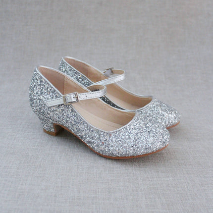 Rock Glitter Mary Jane with Glitter Heels for Girls