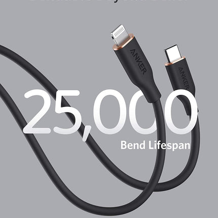 Anker <b>641</b> USB-C to Lightning Cable (Flow, 3 ft Silicone)