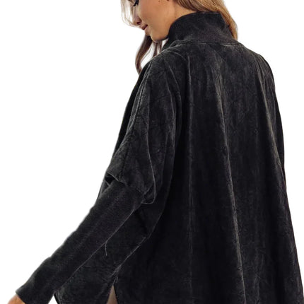 Vintage Washed Quilted Half Zip Top