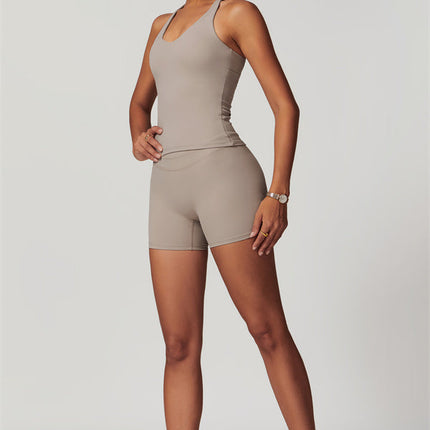 The Enigma Cross Back Vest Shorts 2-Piece Set