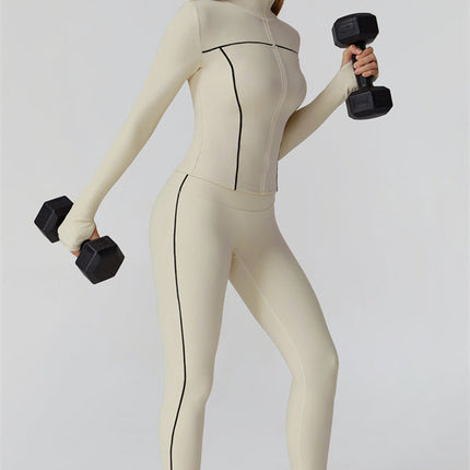 The Venus Zip Top Sports Bra Leggings 3-Piece Set