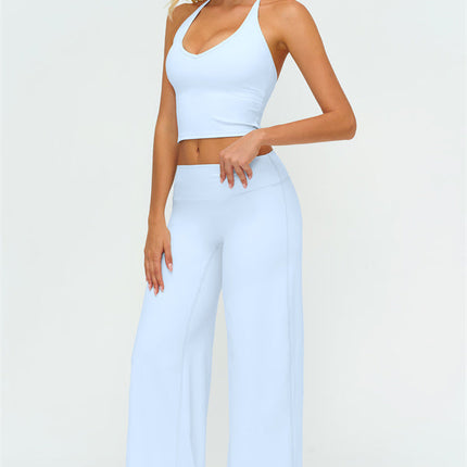 The Twirl Halter Tank Top New Straight Leg Pants 2-Piece Set