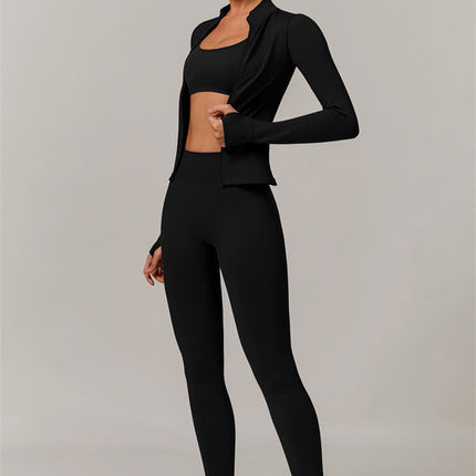 The Nova Luxe Jacket Sports Bra Leggings 3-Piece Set